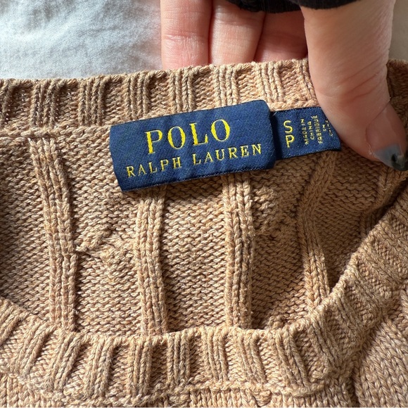 Polo by Ralph Lauren Tan Cable Knit Sweater women’s size S - Picture 3 of 6